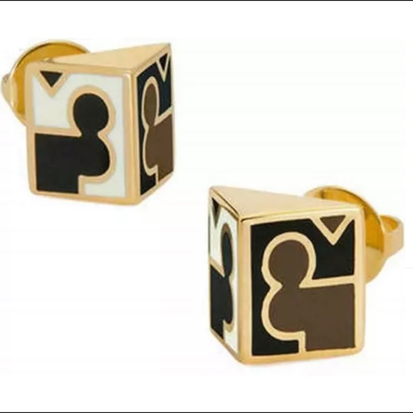 Tory Burch Jewelry - TORY BURCH * Black & White Triangular Earrings